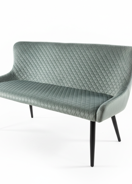 Enhanced sage green quilted sofa