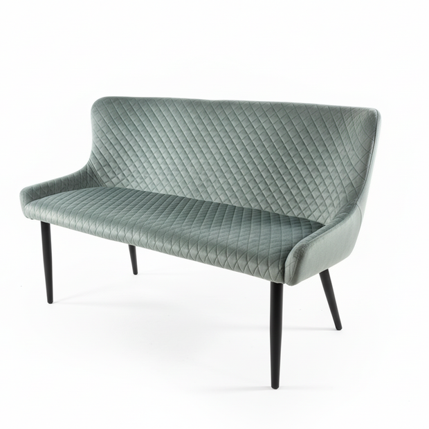 Enhanced sage green quilted sofa