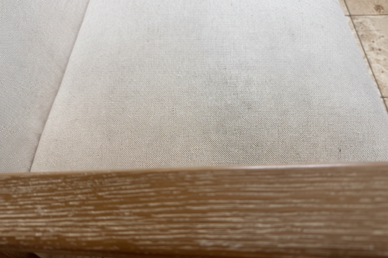 Natural linen fabric weave texture close-up