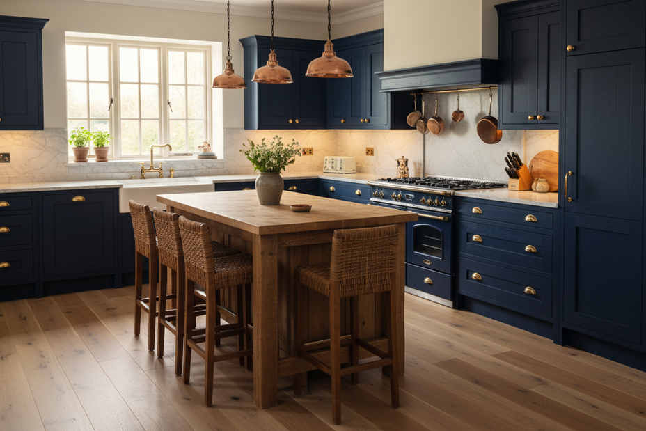 Navy Blue Shaker Kitchen