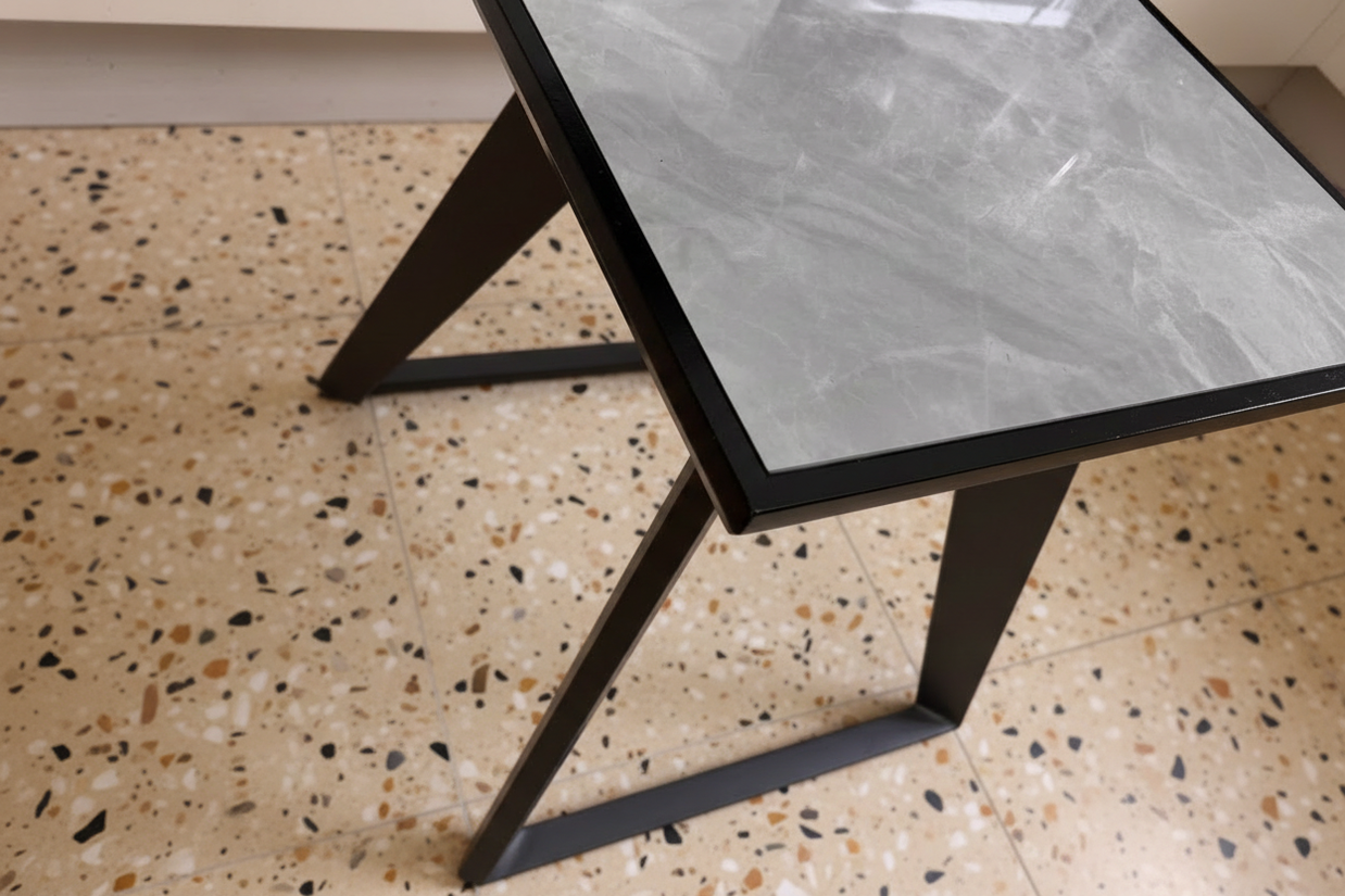 Table frame detail with matching floor